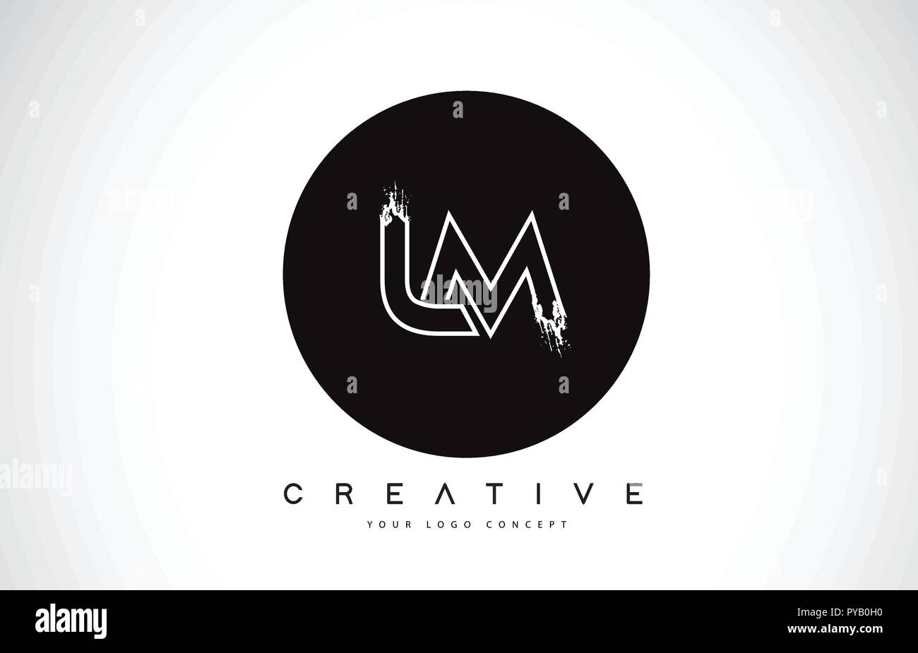 LM Modern Leter Logo Design with Black and White Monogram. Creative ...