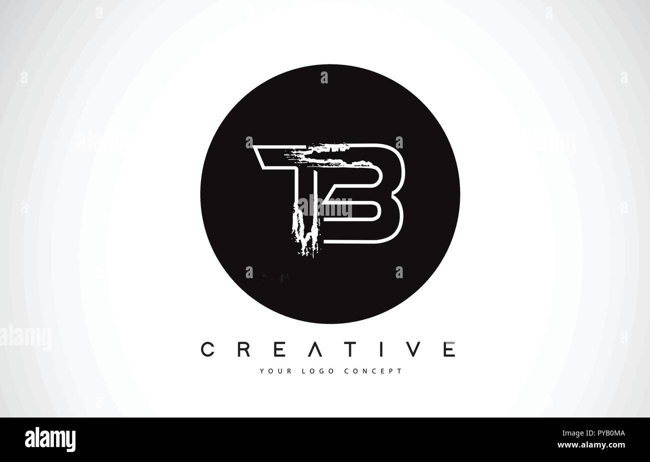 TB Modern Leter Logo Design with Black and White Monogram. Creative ...