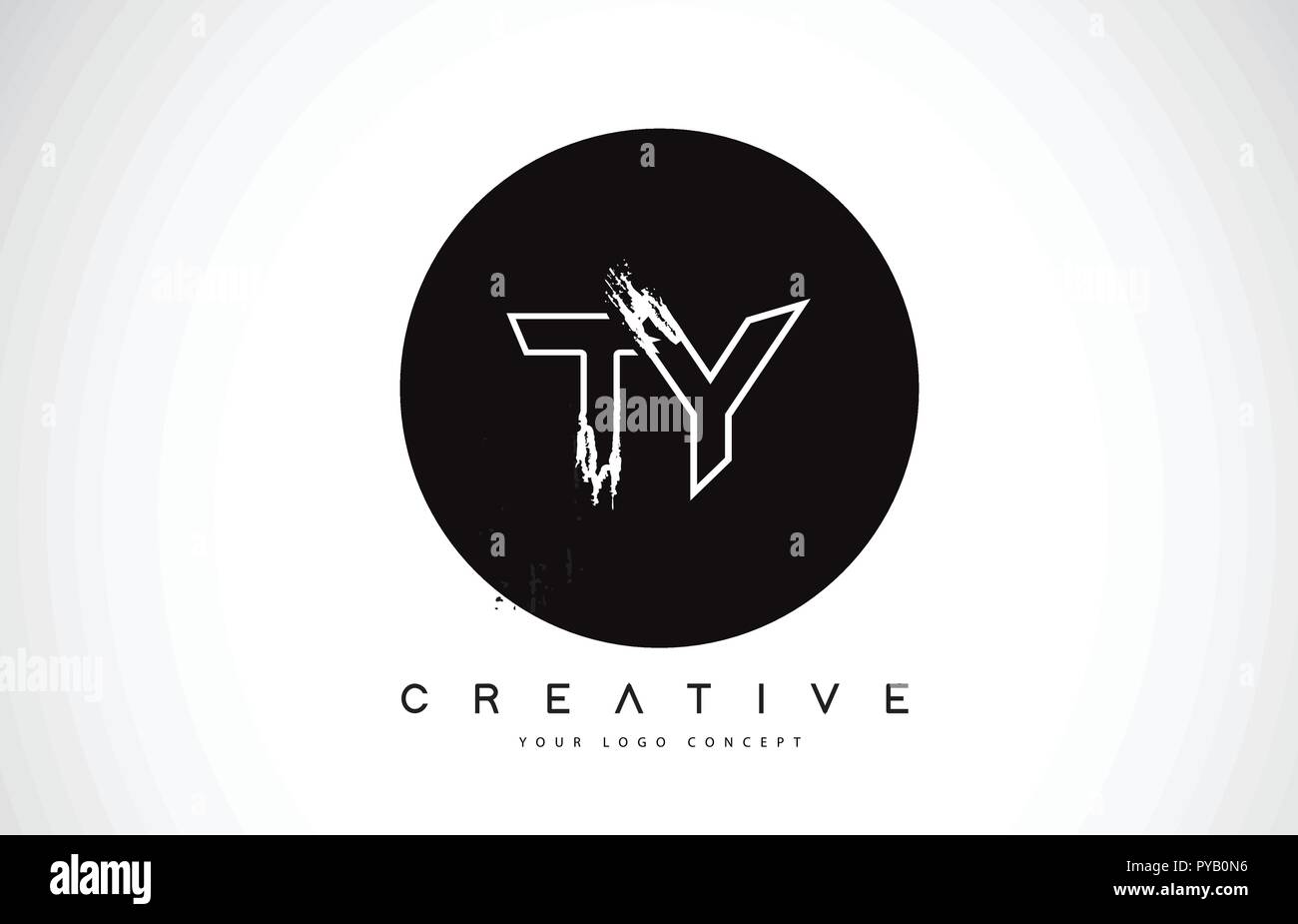 TY Modern Leter Logo Design with Black and White Monogram. Creative ...