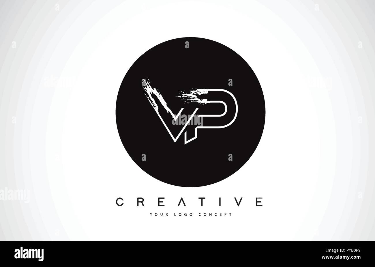 VP Modern Leter Logo Design with Black and White Monogram. Creative ...