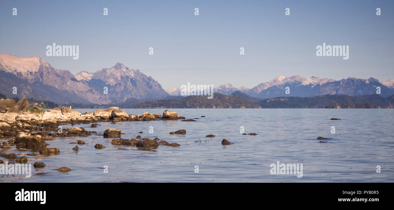 Scenic landscape of Nahuel Huapi Lake near San Carlos de Bariloche, Argentina. South Argentina Stock Photo