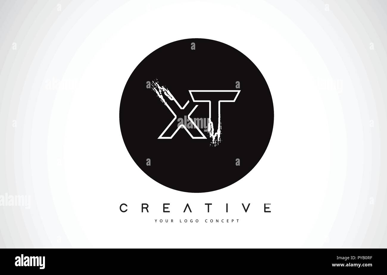XT Modern Leter Logo Design with Black and White Monogram. Creative ...