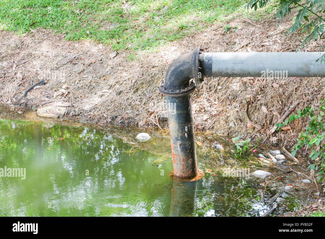 Water supply pipe in Canal Stock Photo Alamy