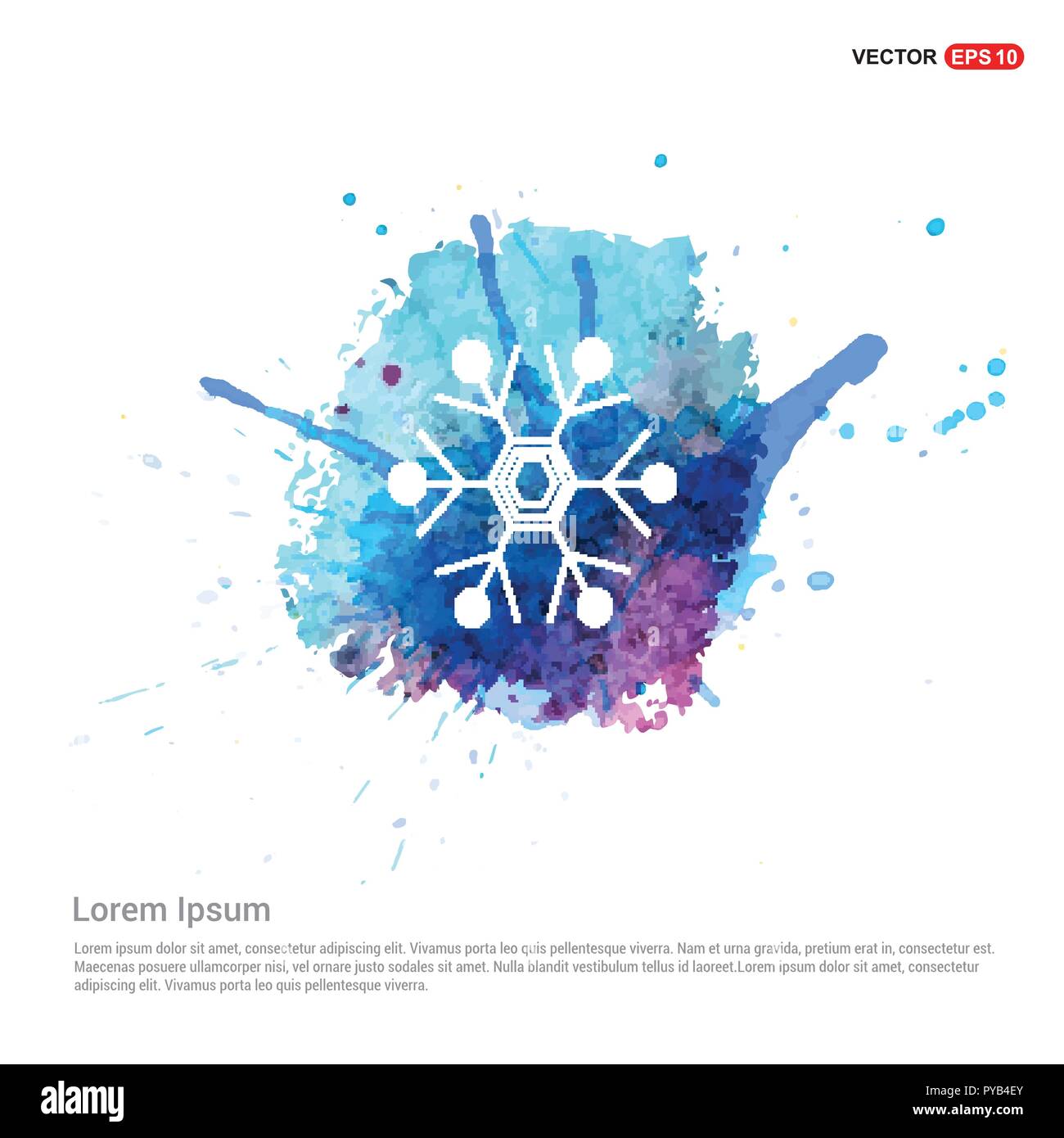 Snow Flake Icon - Watercolor Background Stock Vector Image & Art - Alamy