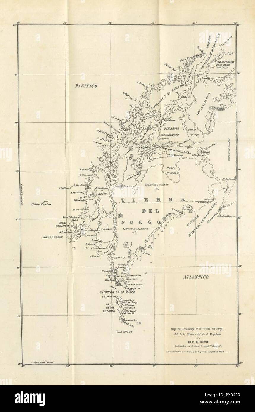 page 65 of 'Exploracion de la Tierra del Fuego con el vapor oriental Charrúa por su comandante B. Bossi. [With a map.]' . Stock Photo
