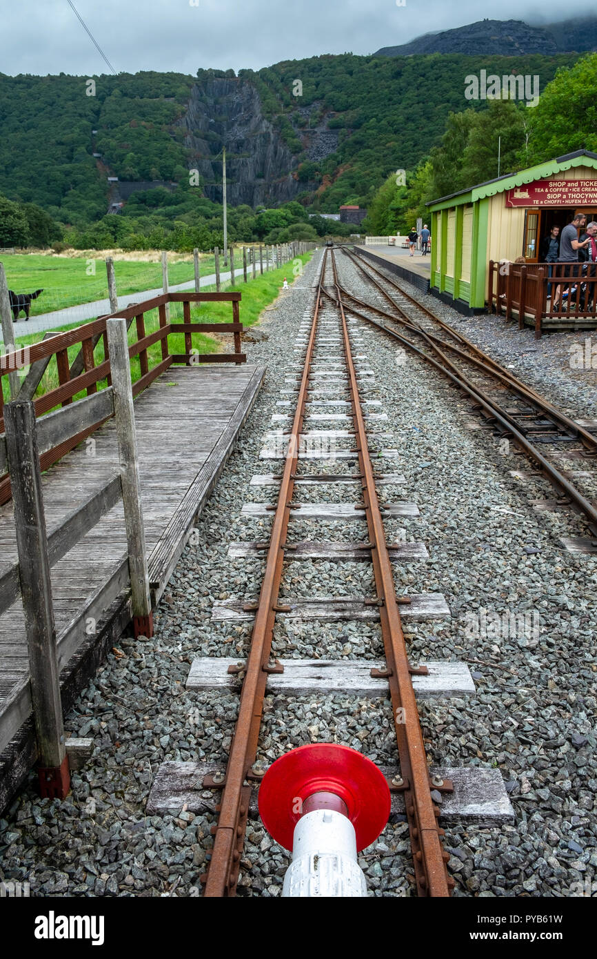 Llanberis Lake Railway, Snowdonia, North Wales Stock Photo