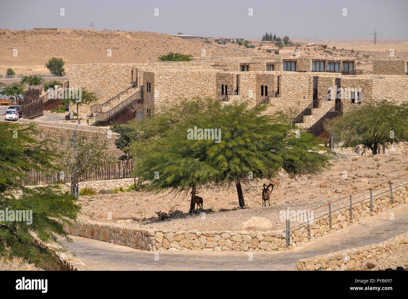 Israel, Negev, Beresheet (Genesis) Isrotel hotel on the cliff of the Ramon Crater, Stock Photo
