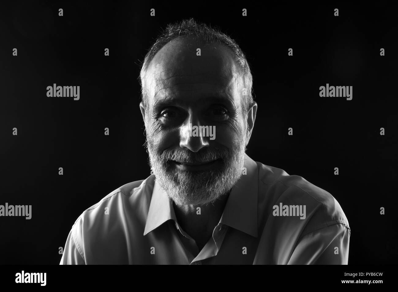 Happy middle aged black man Black and White Stock Photos & Images - Alamy