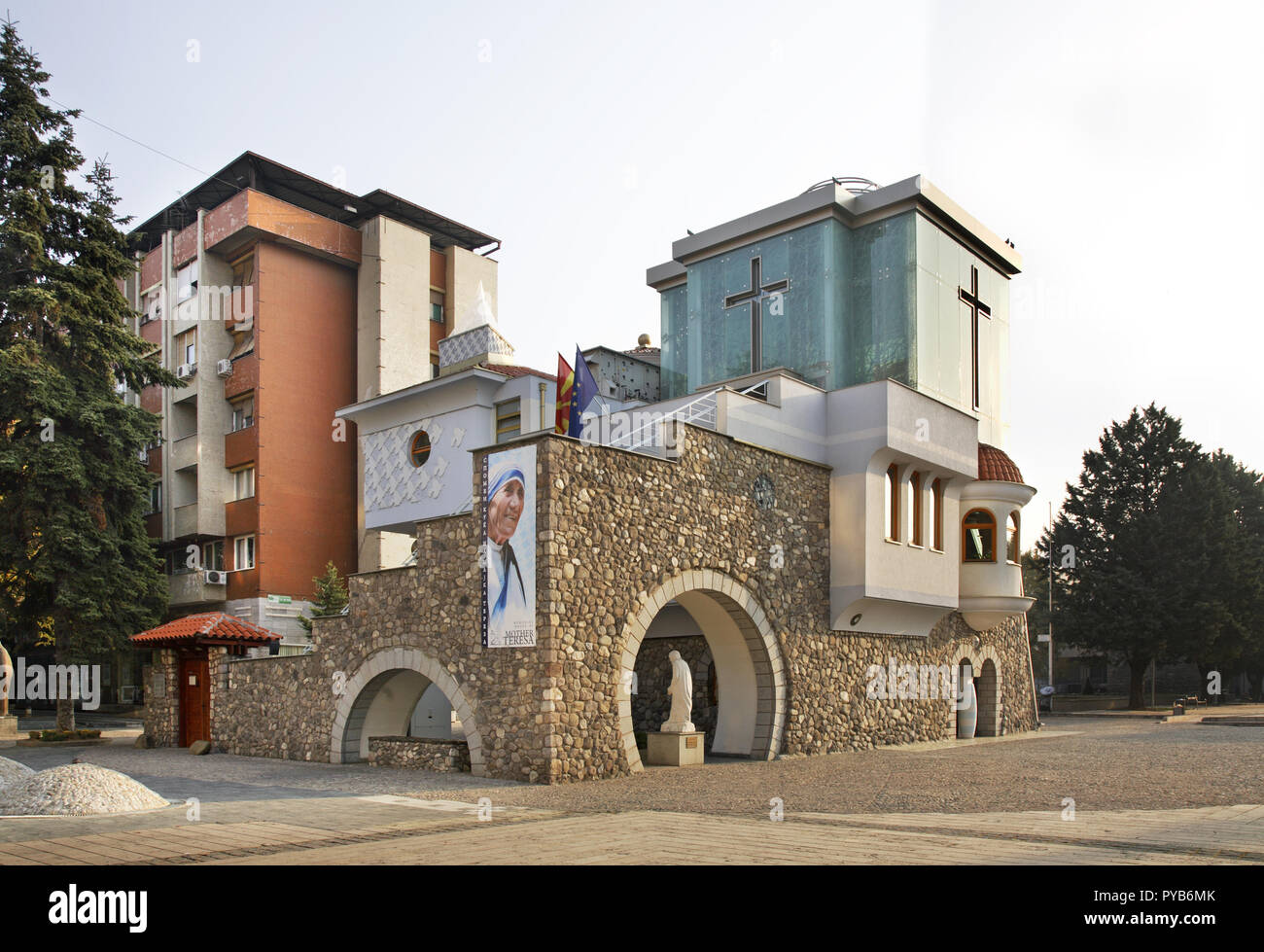 Memorial house of Mother Teresa in Skopje. Macedonia Stock Photo
