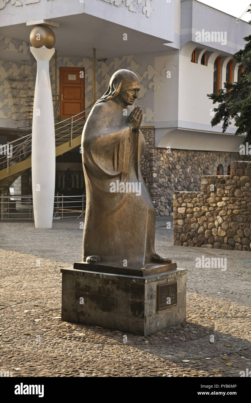 Monument to Mother Teresa in Skopje. Macedonia Stock Photo