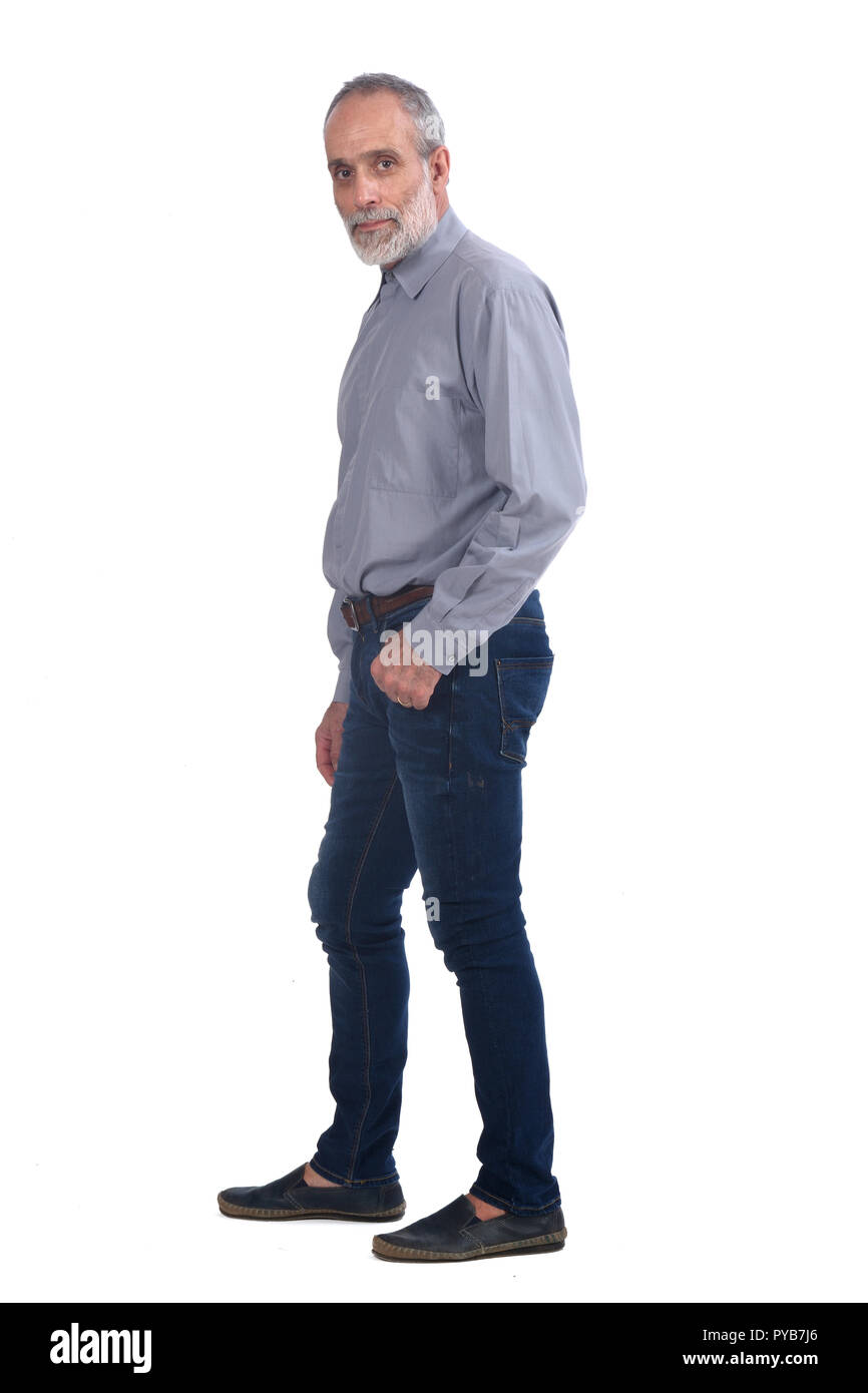 middle-aged man with blue jeans and 