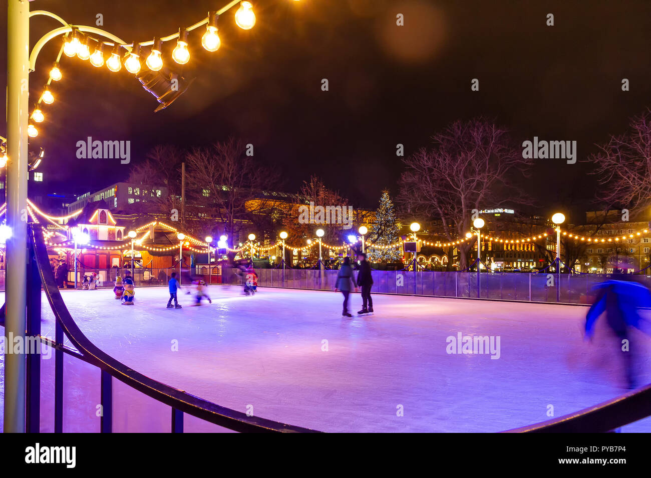Ice skating in Stuttgart, Germany Stock Photo Alamy