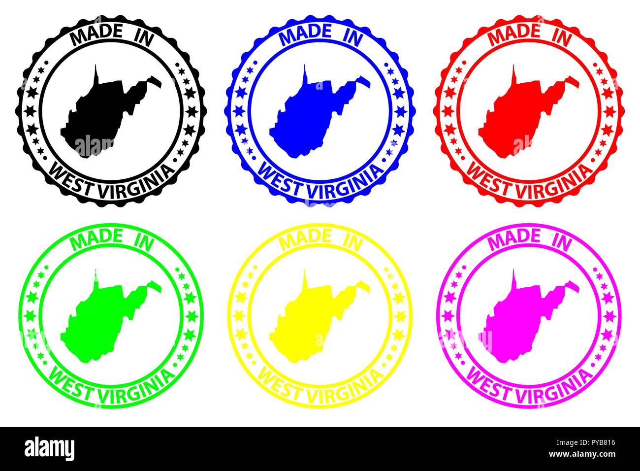 Made in West Virginia rubber stamp vector, West Virginia (United