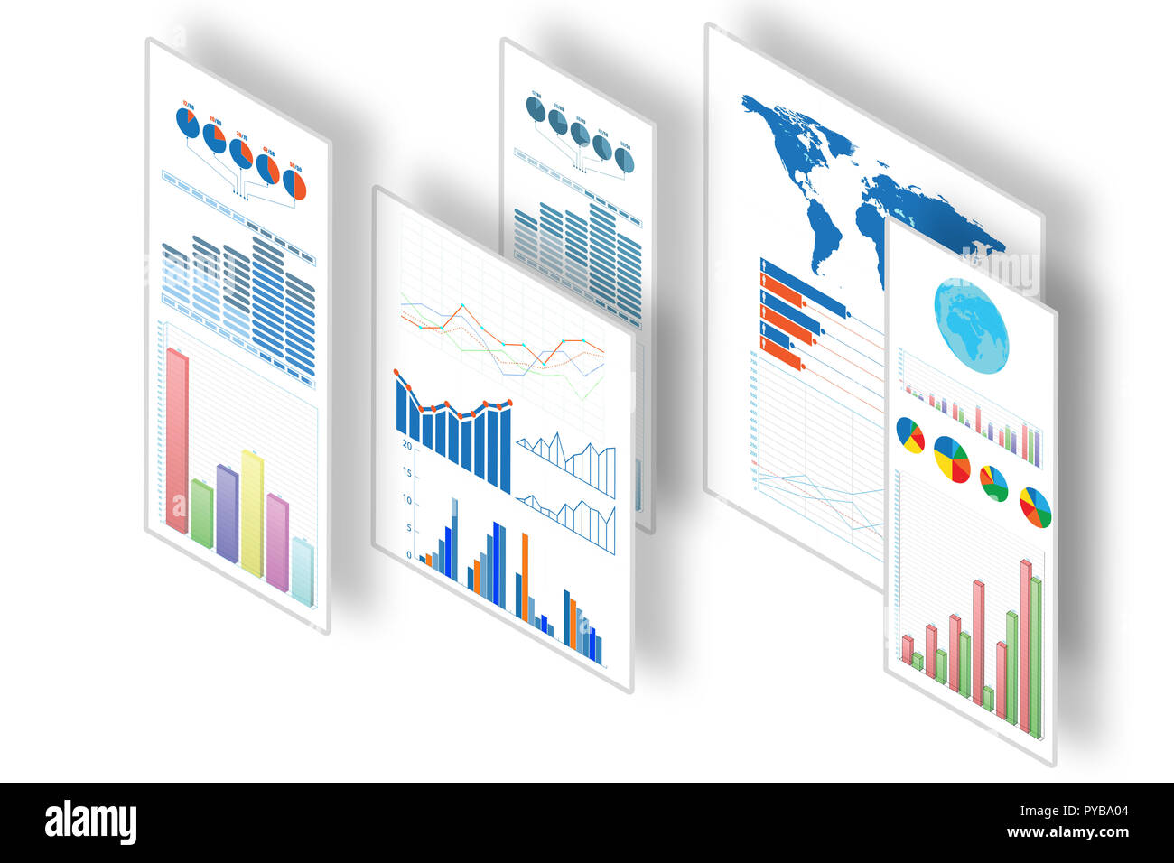 Business charts and infographics 3d rendering Stock Photo Alamy