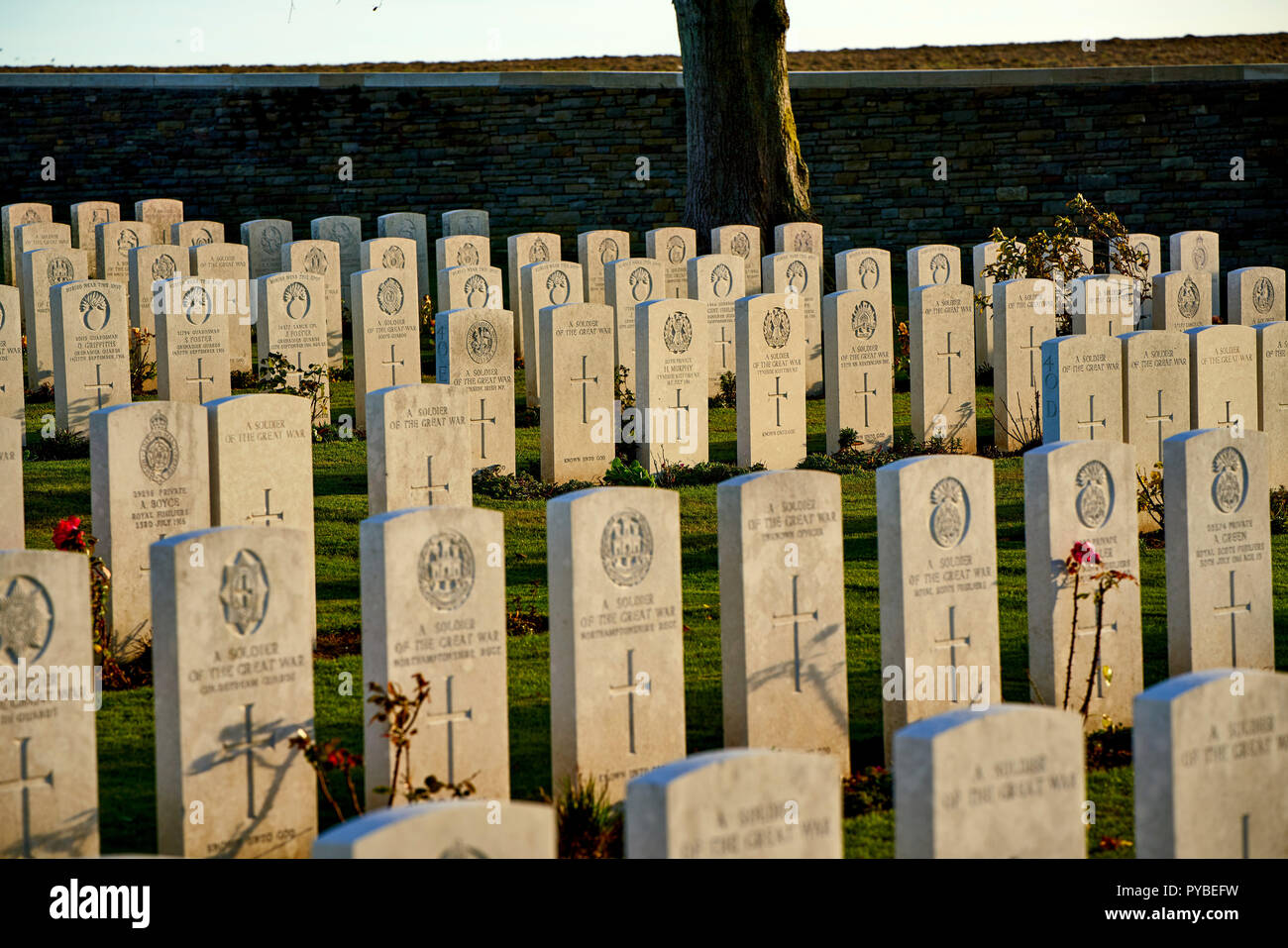 Serre Road Cemetery No.2 on the Somme battlefield Stock Photo