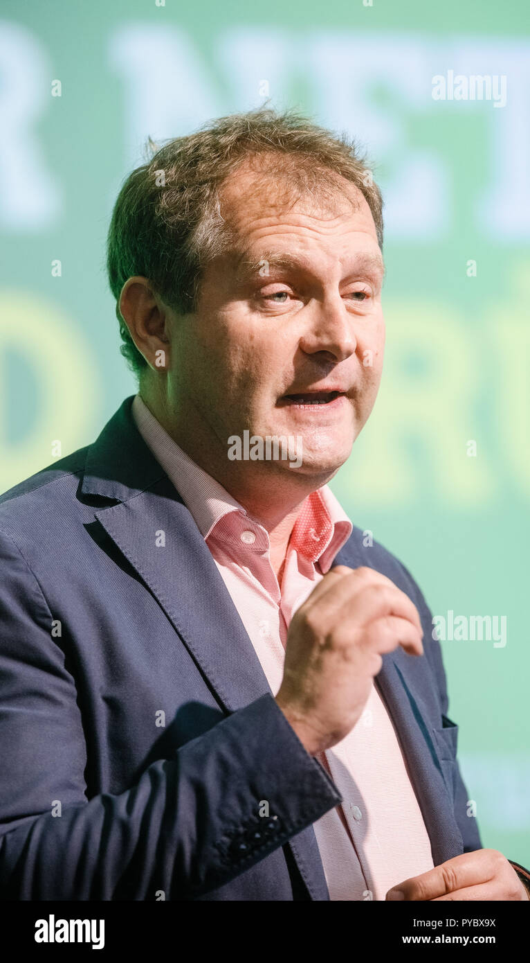 Hamburg, Germany. 27th Oct, 2018. Jens Kerstan (Alliance 90/The Greens), Senator for Environment and Energy in Hamburg, speaking at the Hamburg Green Party's state general assembly, which today nominates, among other things, its top candidate for the 2020 citizens' elections. Credit: Markus Scholz/dpa/Alamy Live News Stock Photo
