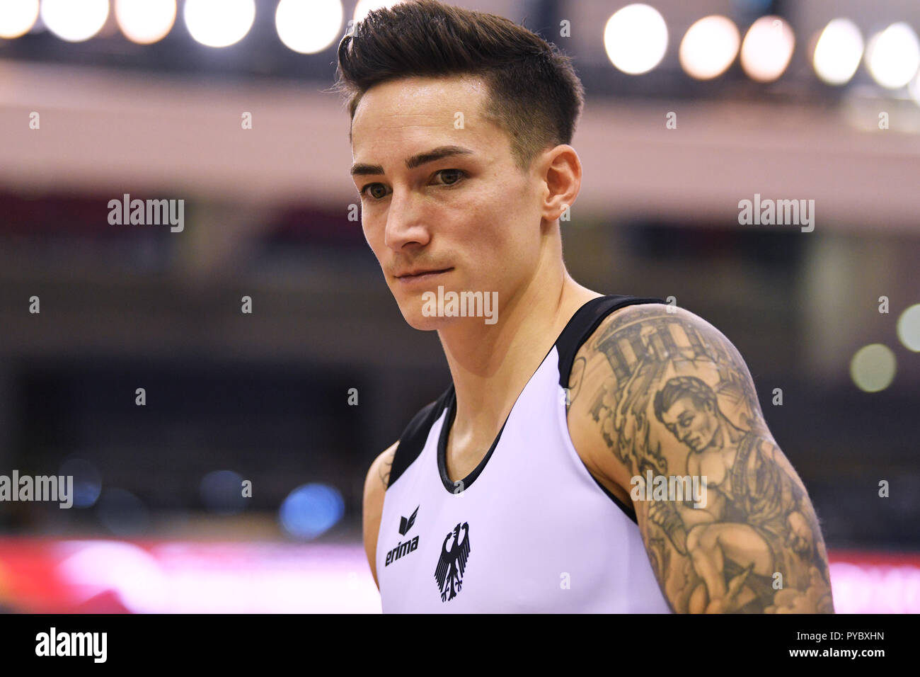 Marcel Nguyen (GER),  October 26, 2018 - Artistic Gymnastics : The 2018 Artistic Gymnastics World Championships, Men's team Qualification Vault at Aspire Dome in Doha, Qatar. (Photo by MATSUO.K/AFLO SPORT) Stock Photo