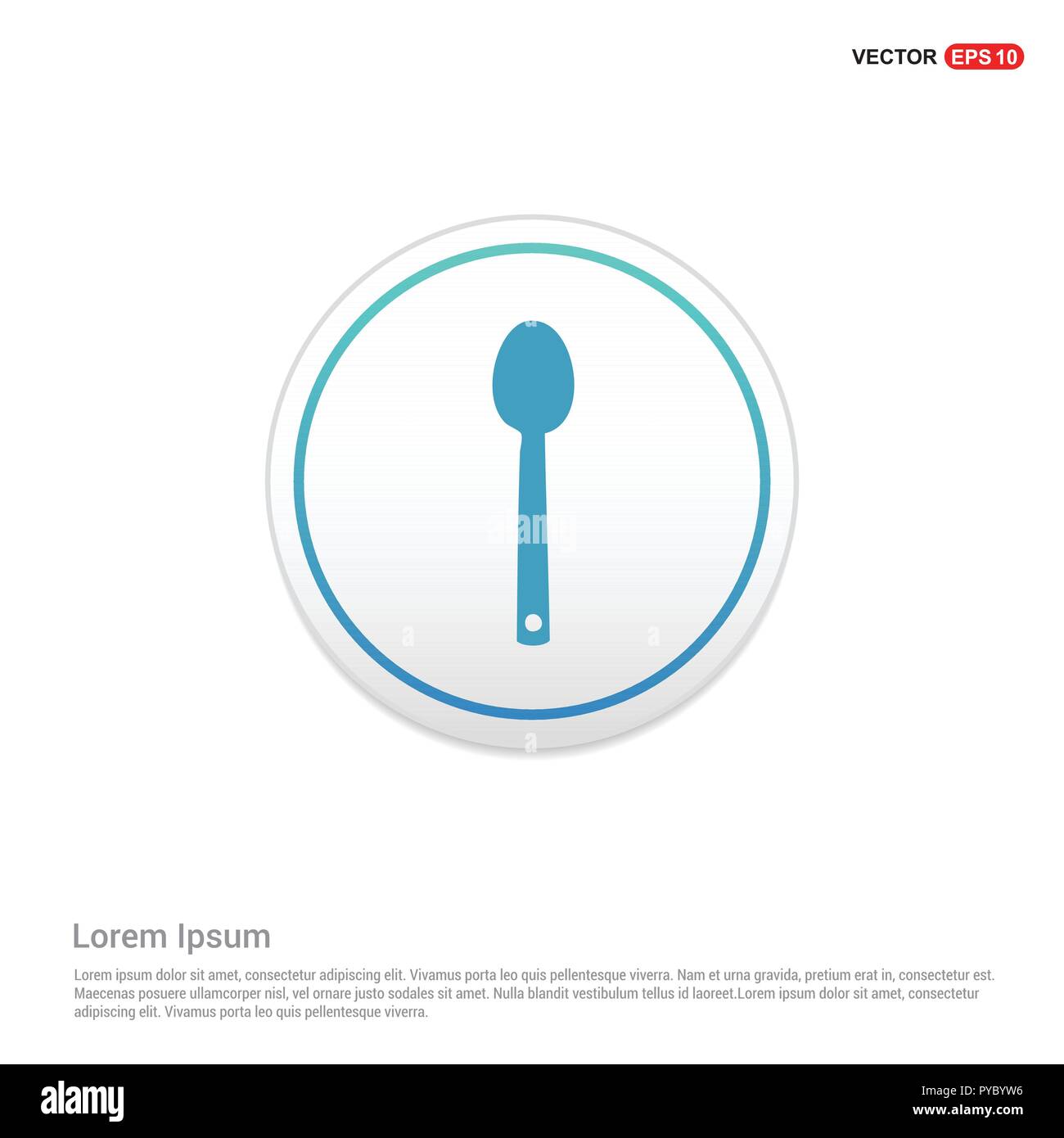 spoon icon - white circle button Stock Vector Image & Art - Alamy