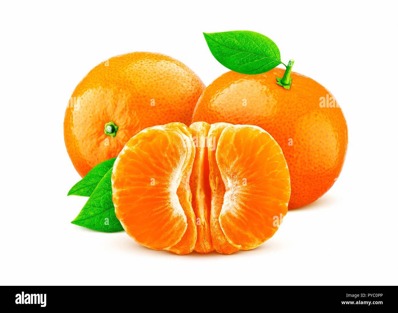 Mandarin or tangerine isolated on white background Stock Photo