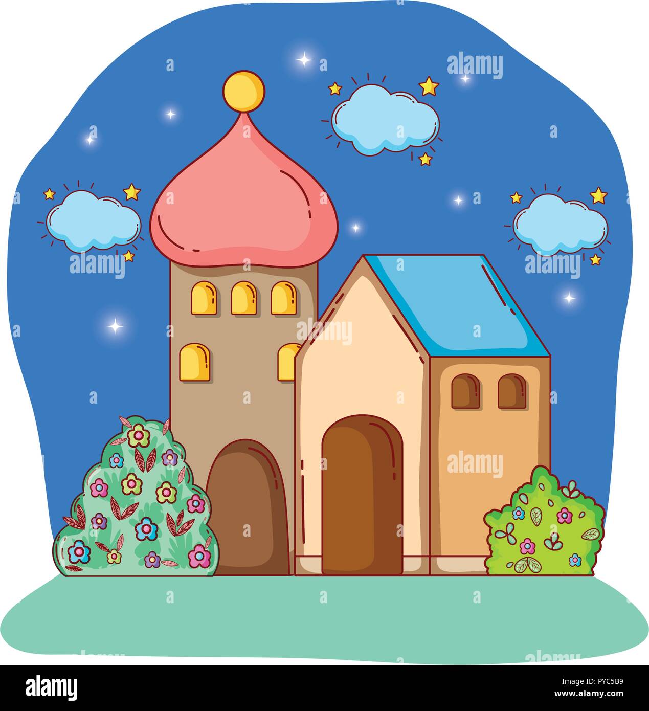 adobe house cartoon Stock Vector Image & Art - Alamy