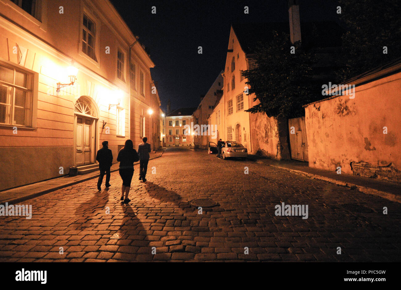 Tallinn old town narrow streets, Estonia Stock Photo