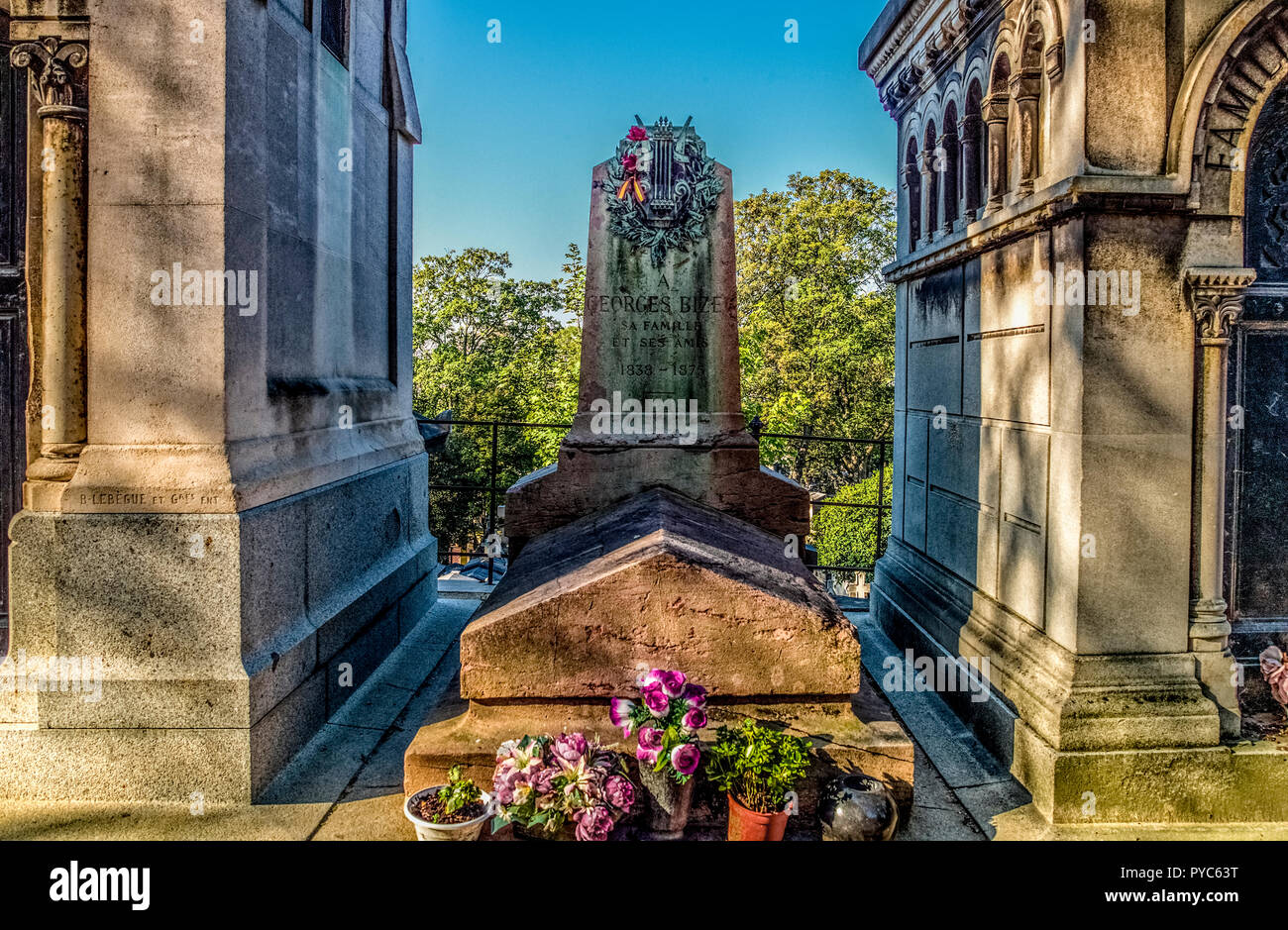 France Paris, the tomb of Georges Bize in the Père Lachaise cemetery Stock Photo