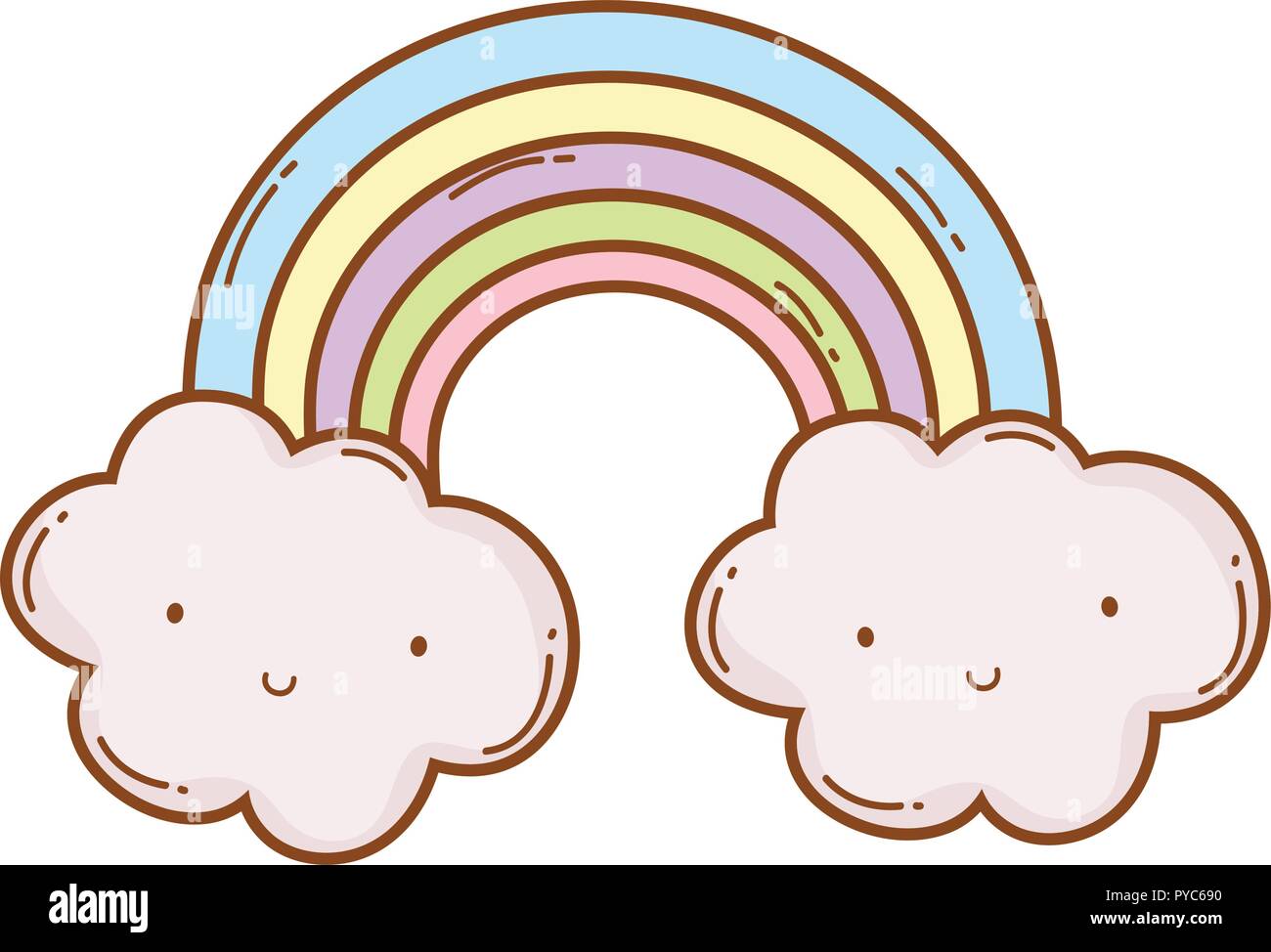 Rainbow and clouds cartoon Stock Vector Image & Art - Alamy
