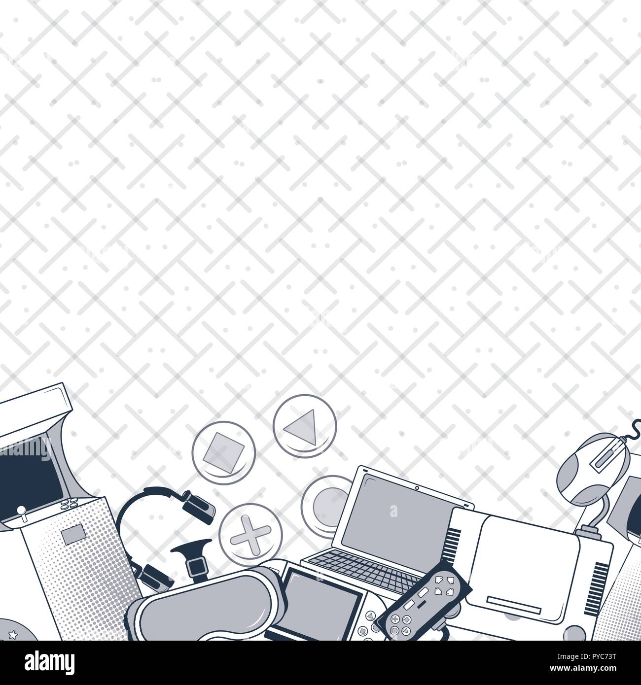 Videogame consoles frame Stock Vector