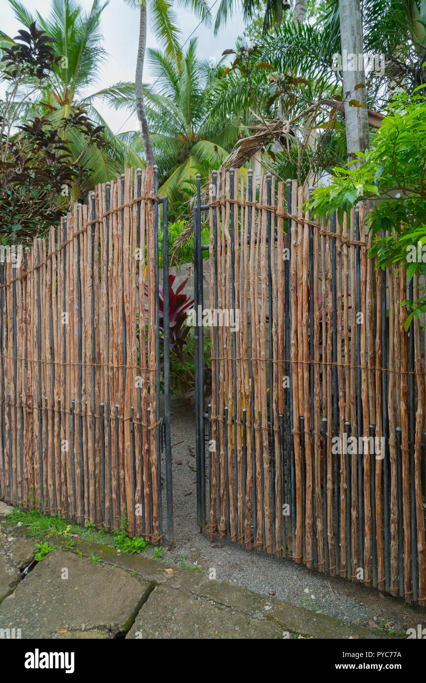 Gate Of Wooden Poles Stock Photo Alamy