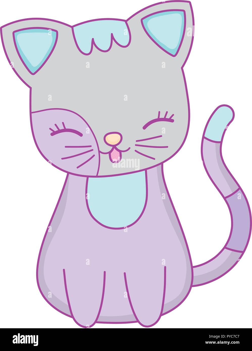 kitty cat cartoon Stock Vector