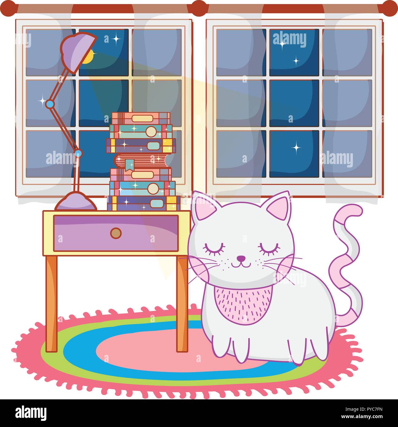 kitty cat cartoon Stock Vector