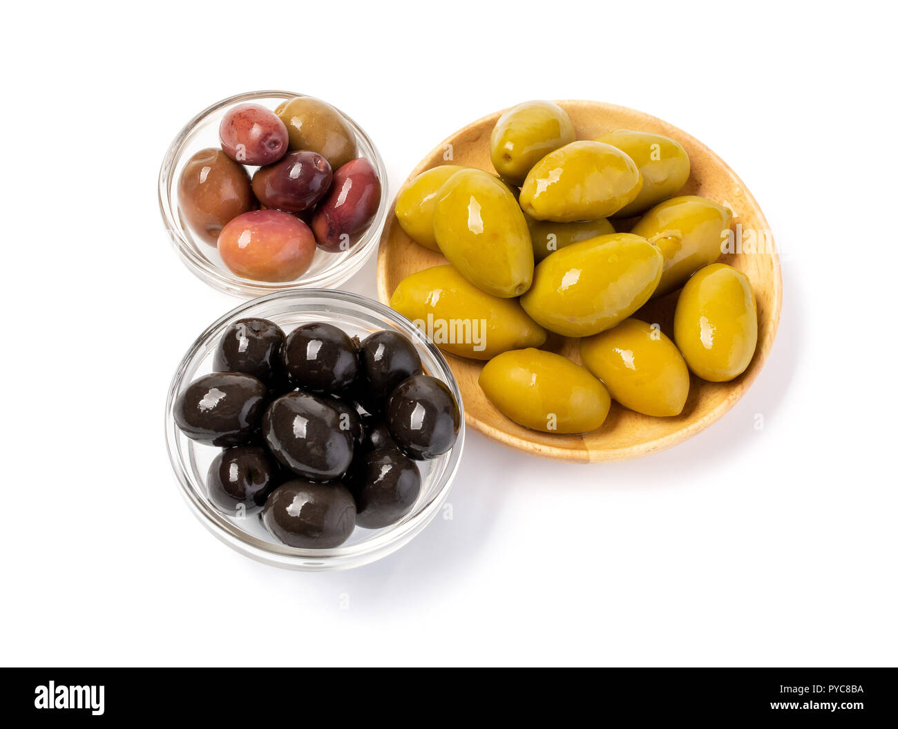 Olives in a bowl top view isolated hi-res stock photography and images ...