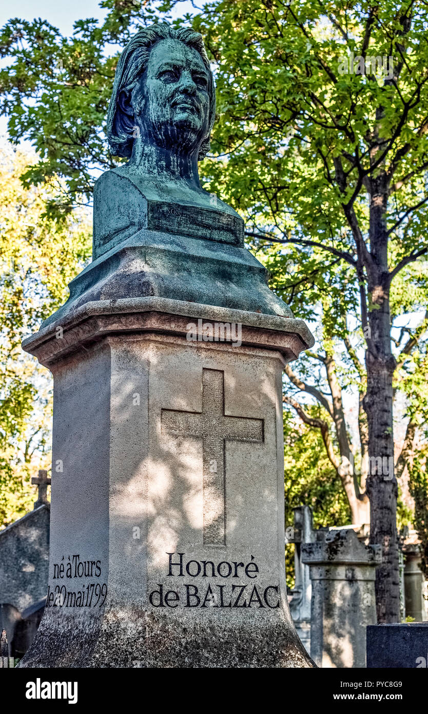 France Paris, the Honorè de Balzac tombe in  the Père Lachaise cemetery Stock Photo