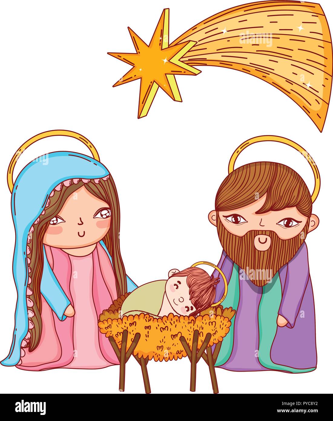 Christmas nativity scene cartoon Stock Vector Image & Art - Alamy