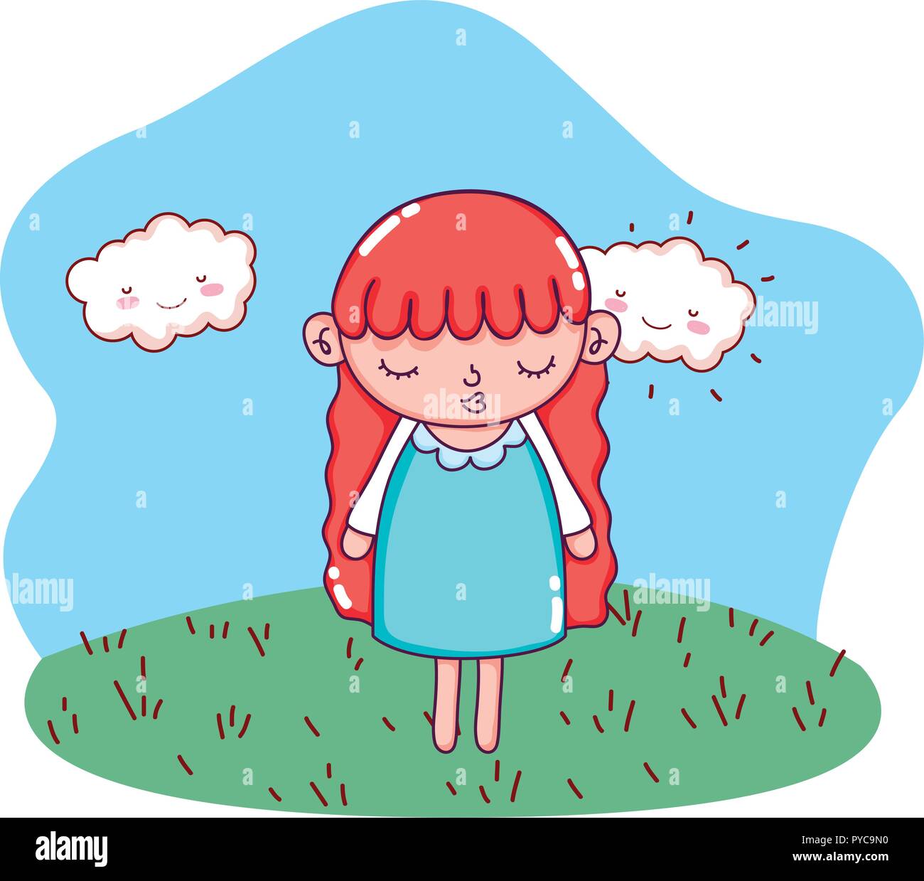 young girl cartoon Stock Vector Image & Art - Alamy