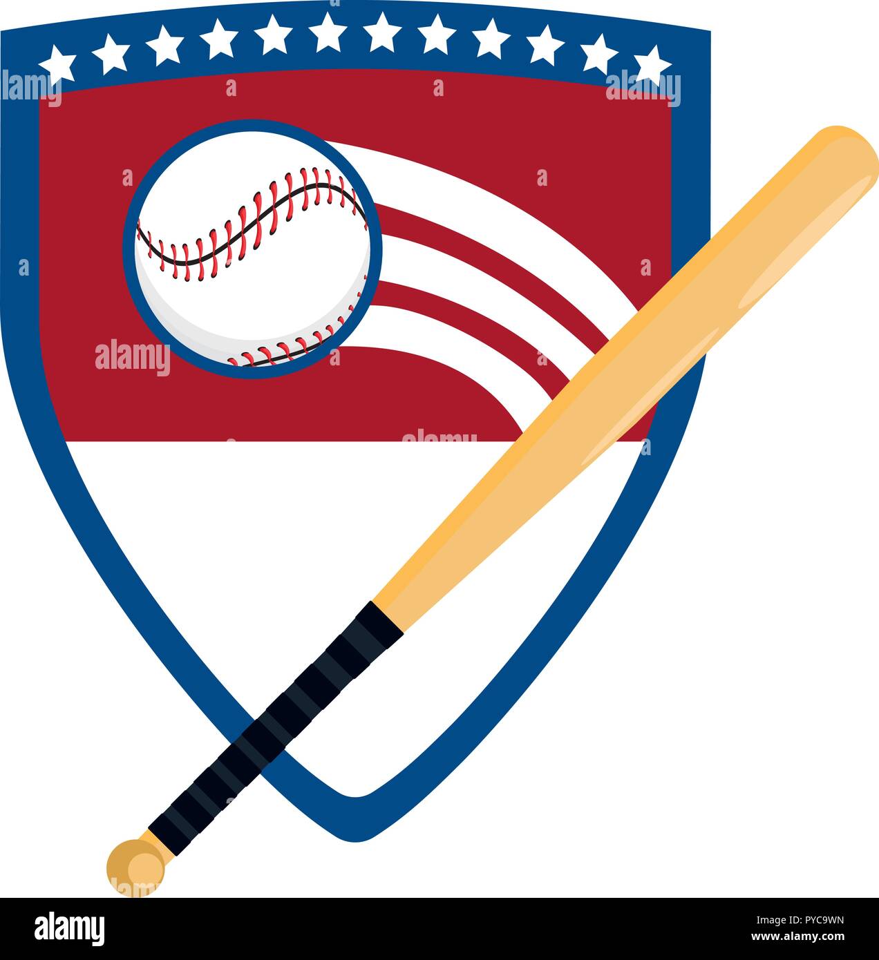 baseball equipment cartoon Stock Vector