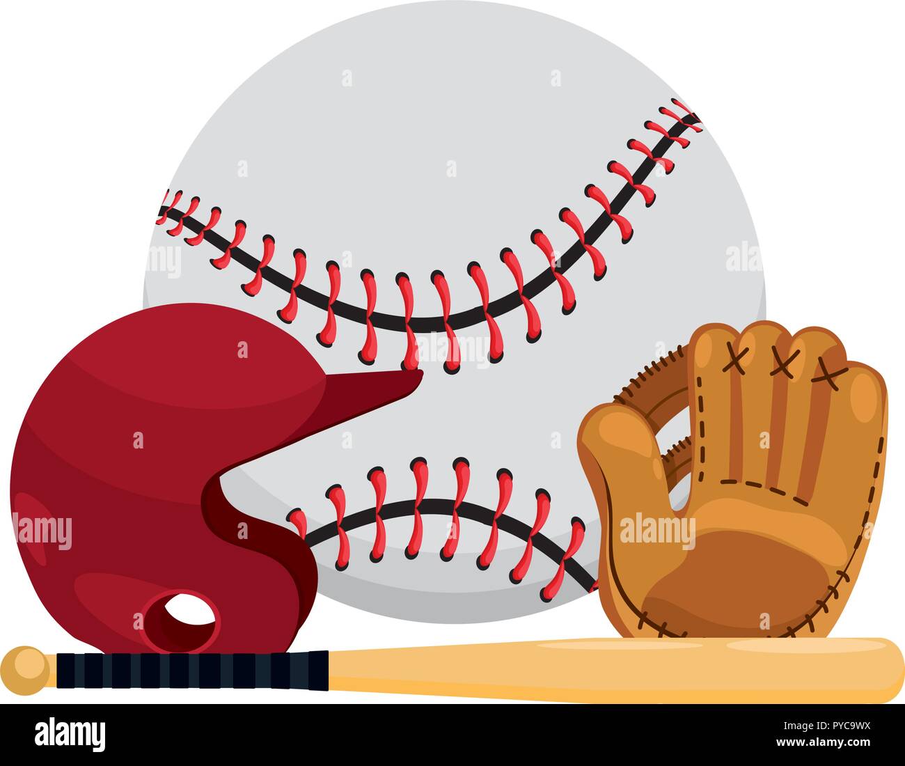 baseball equipment cartoon Stock Vector Image & Art Alamy