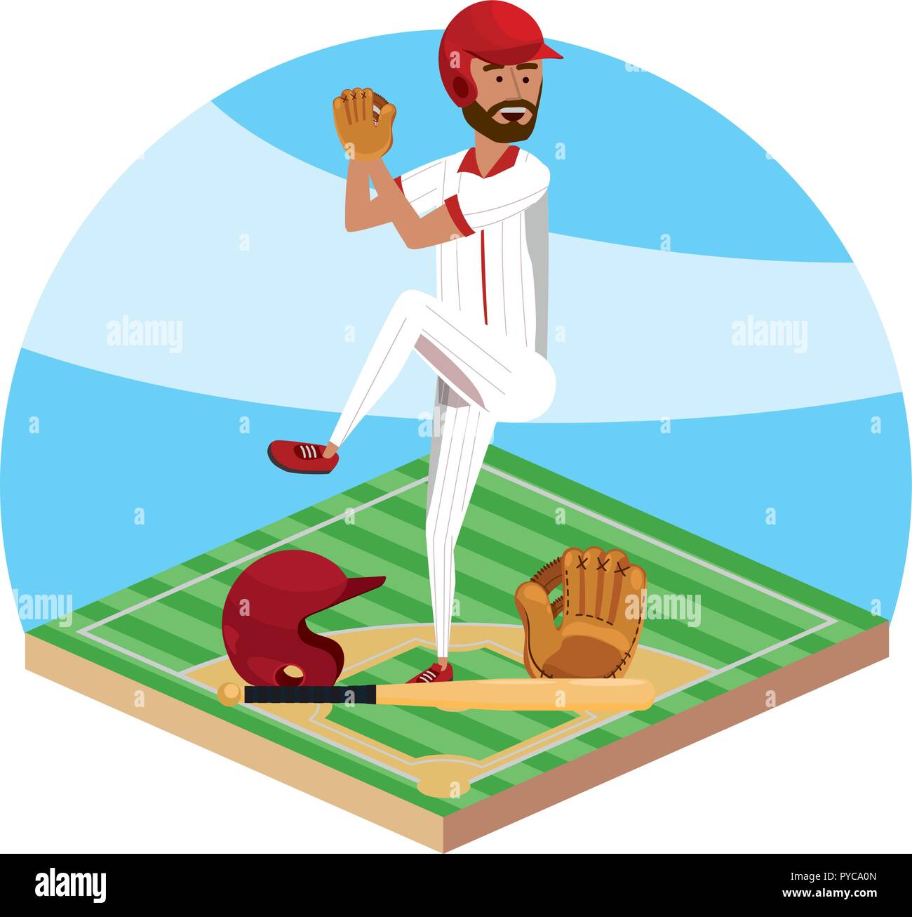 baseball player cartoon Stock Vector Image & Art Alamy