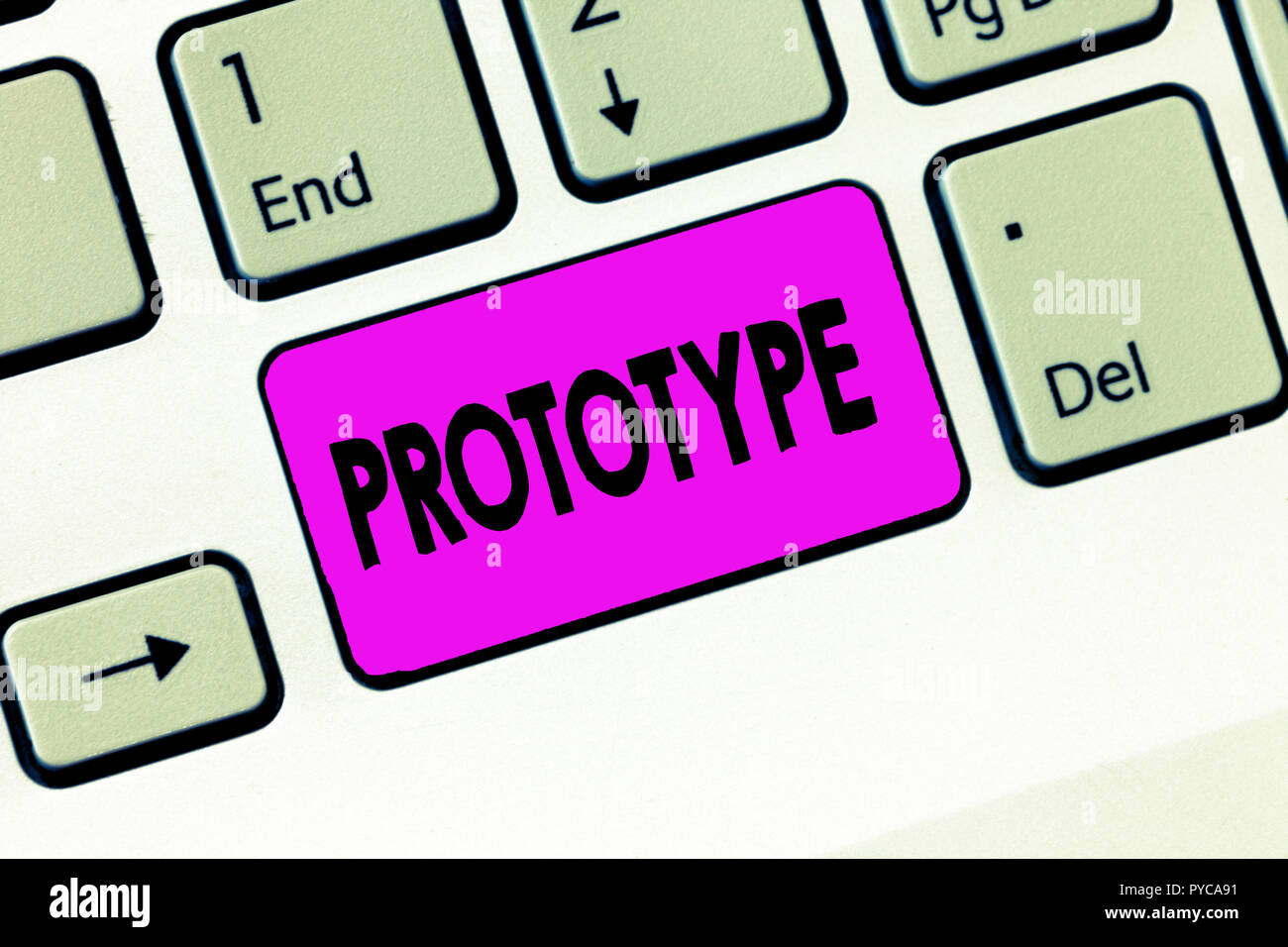 Word writing text Prototype. Business concept for Preliminary project design version of device vehicle product. Stock Photo
