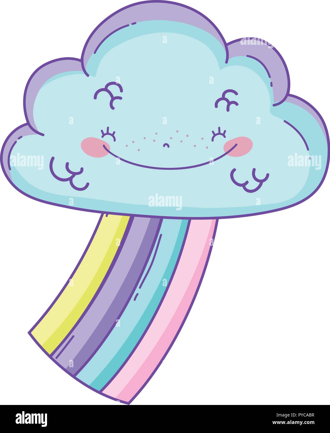 Cloud and rainbow cute cartoon Stock Vector Image & Art - Alamy