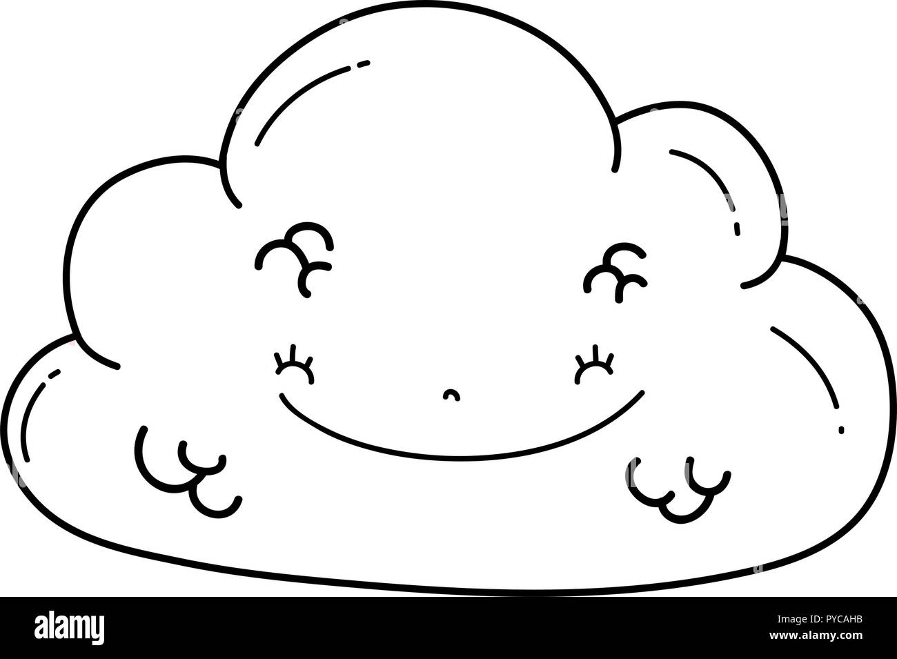 Cartoon happy rain cloud Black and White Stock Photos & Images - Alamy