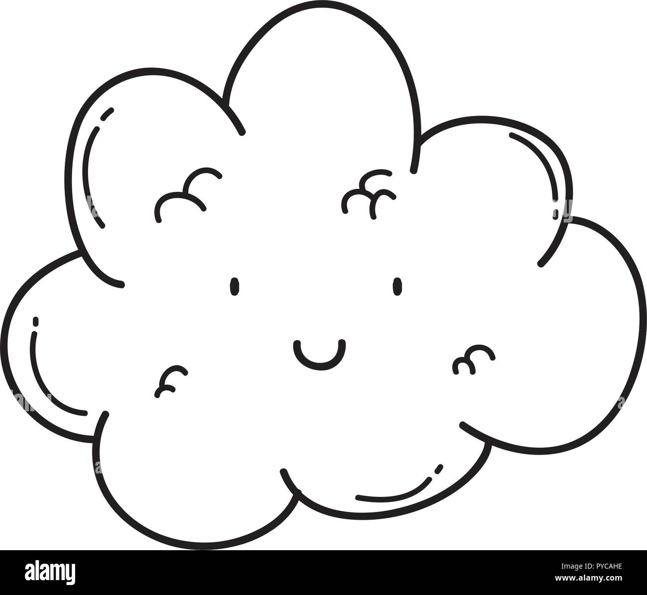 Cute cloud cartoon in black and white Stock Vector Image & Art - Alamy