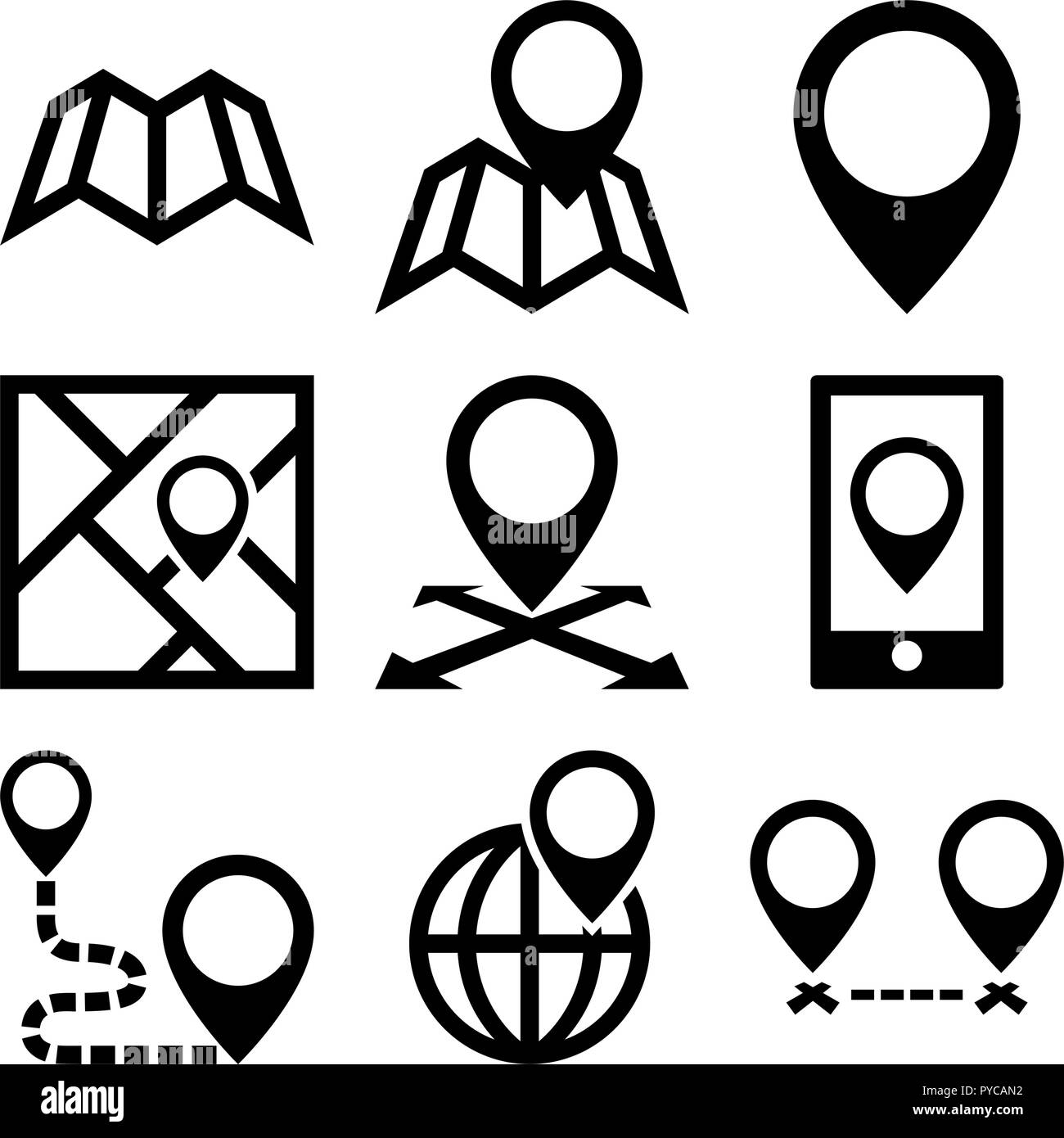 Travel distance map hi-res stock photography and images - Alamy