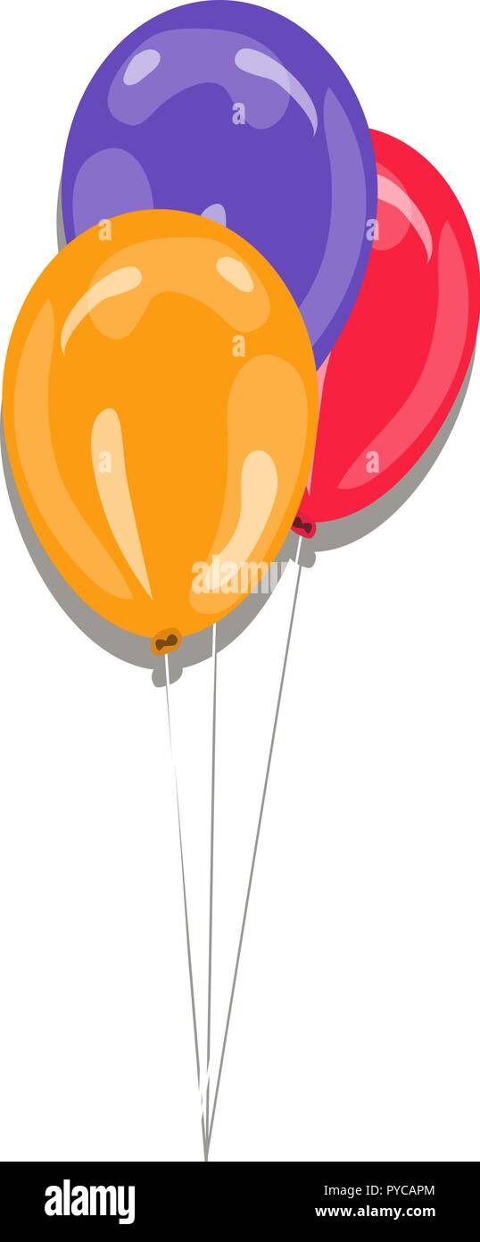 Set of colorful balloons on white background. Vector illustration ...