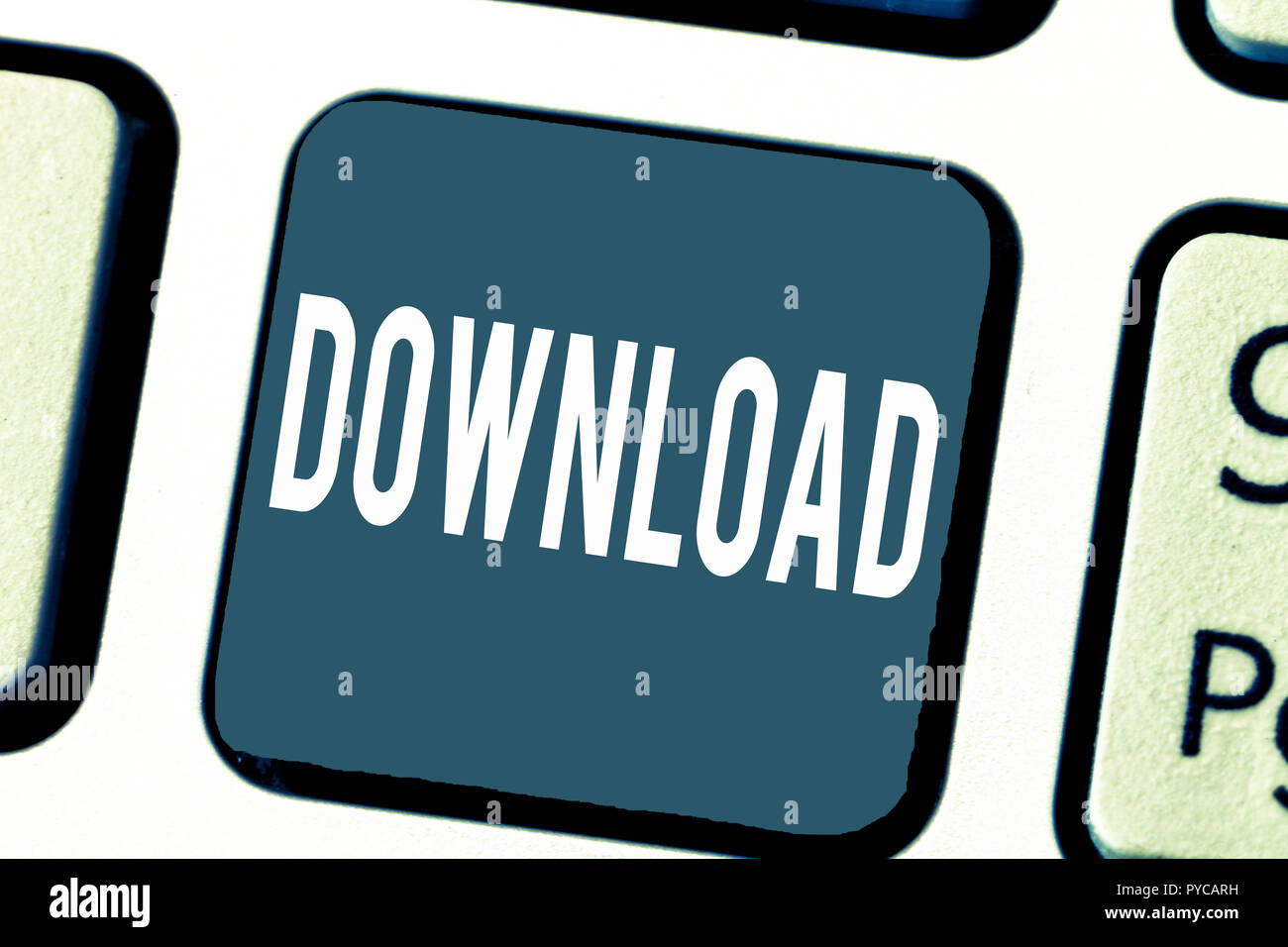 Handwriting text Download. Concept meaning copy data from one computer system another typically over Internet. Stock Photo