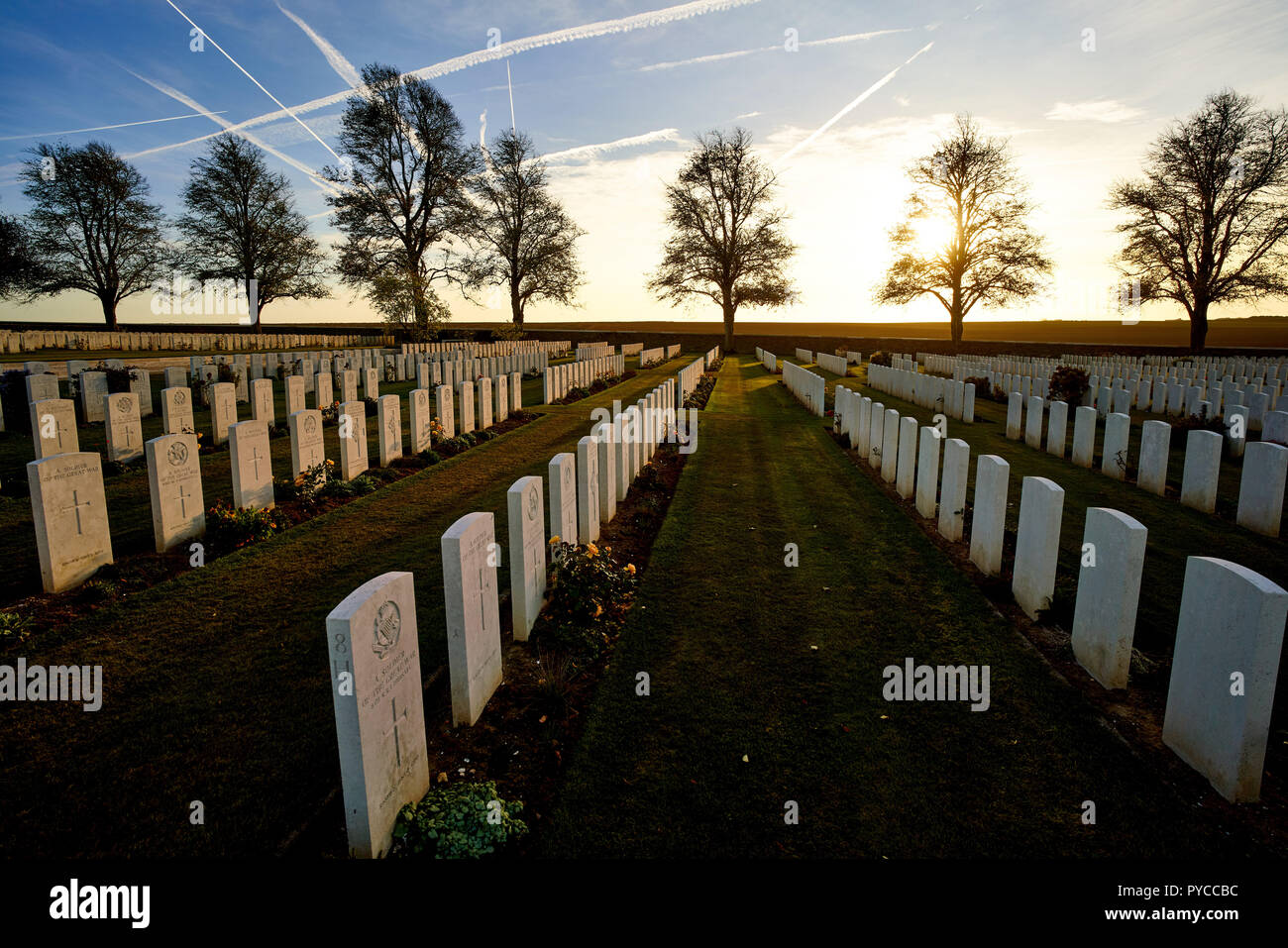 Serre Road Cemetery No.2 on the Somme battlefield Stock Photo