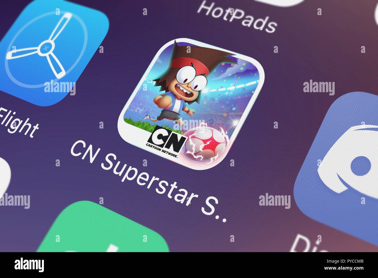 London, United Kingdom - October 26, 2018: Close-up of the CN Superstar  Soccer: Goal icon from Cartoon Network on an iPhone Stock Photo - Alamy