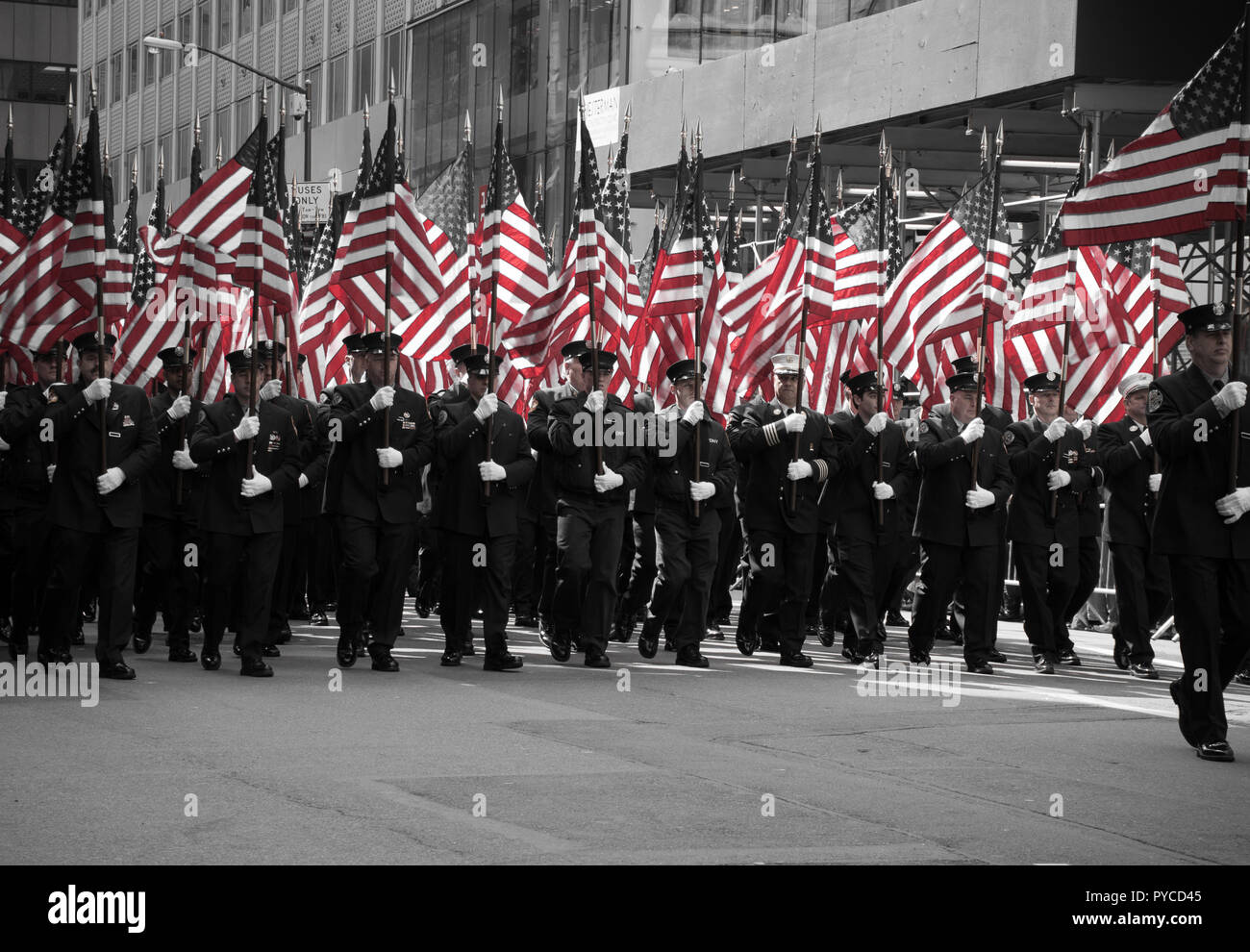 Firefighters St Patricks Day Parade New York Stock Photo