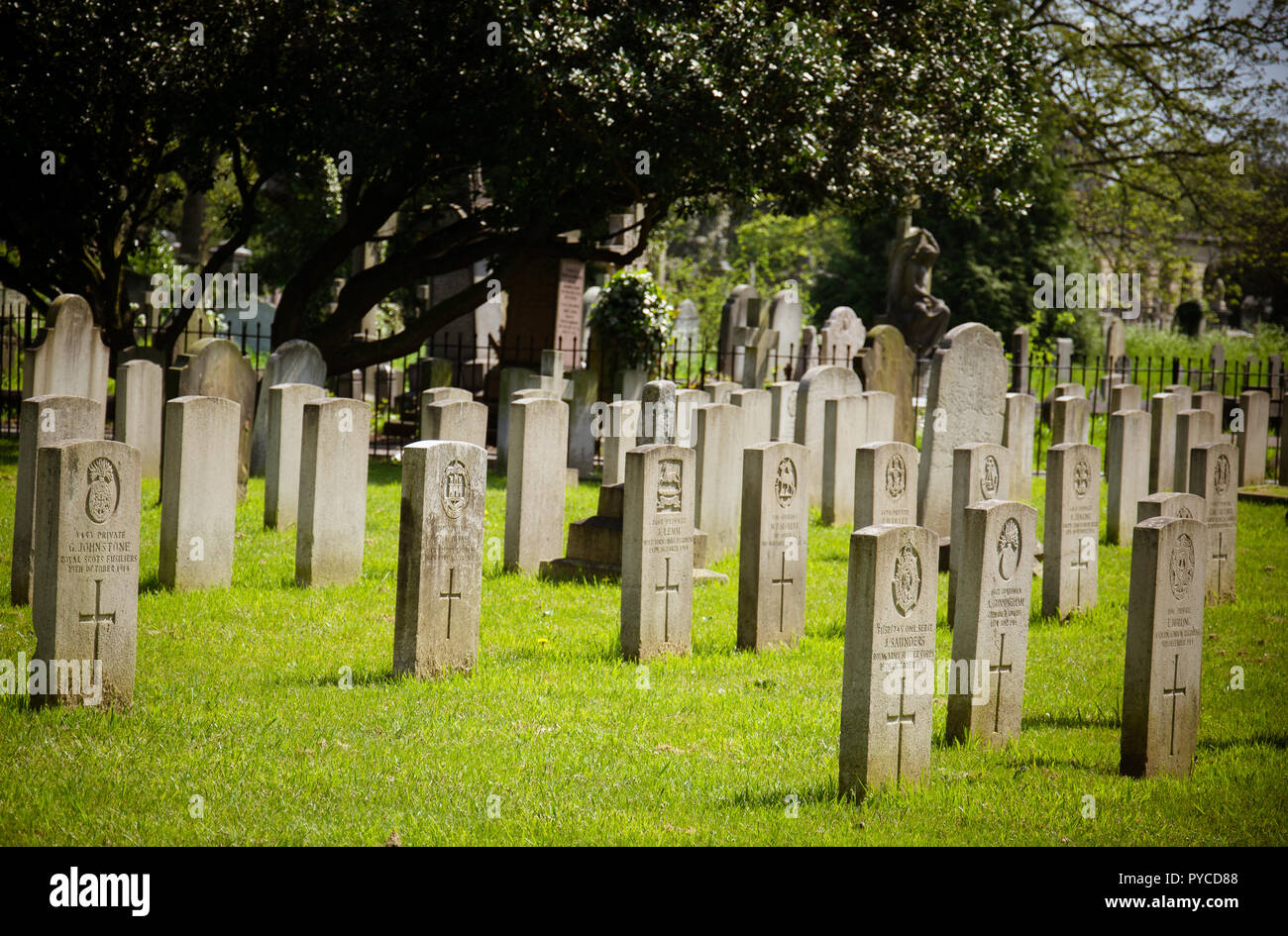 Graves in Brompton Cemetery Stock Photo