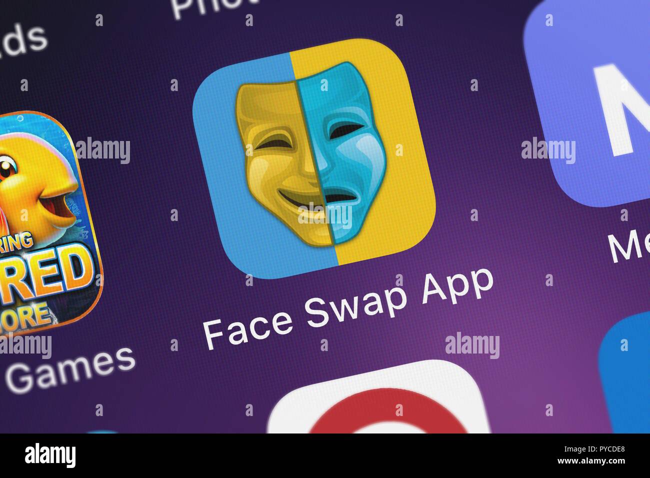 London, United Kingdom - October 26, 2018: Close-up of the Face Swap App-  Funny Face Changer Photo Effects icon from Brain Craft Ltd on an iPhone  Stock Photo - Alamy, image size:1300x956